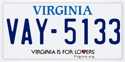 VA license plate VAY5133