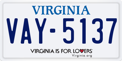 VA license plate VAY5137