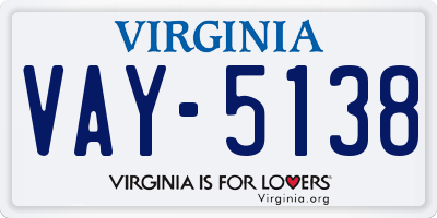 VA license plate VAY5138