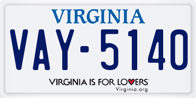 VA license plate VAY5140