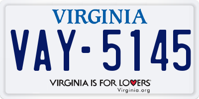 VA license plate VAY5145