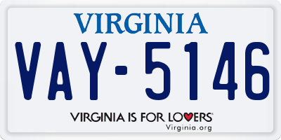 VA license plate VAY5146