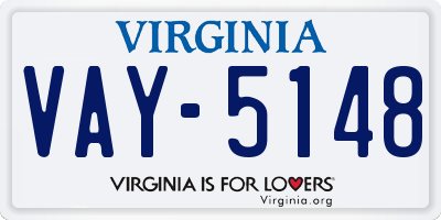 VA license plate VAY5148