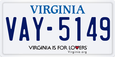 VA license plate VAY5149