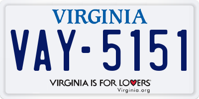 VA license plate VAY5151