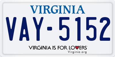 VA license plate VAY5152