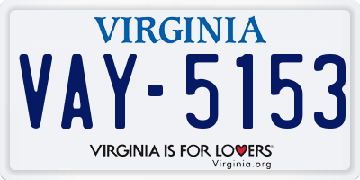 VA license plate VAY5153
