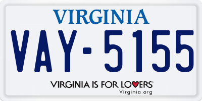 VA license plate VAY5155