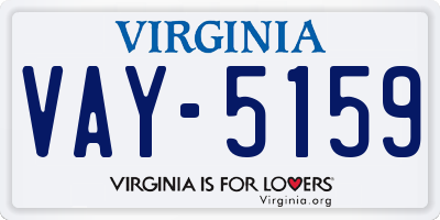 VA license plate VAY5159
