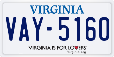 VA license plate VAY5160