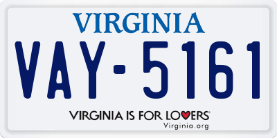 VA license plate VAY5161