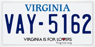 VA license plate VAY5162