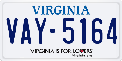 VA license plate VAY5164