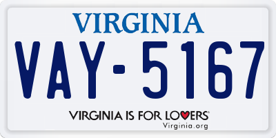 VA license plate VAY5167
