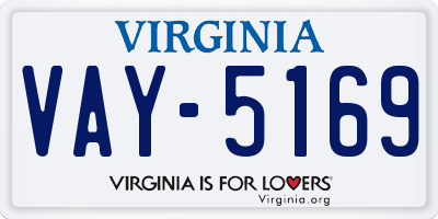 VA license plate VAY5169