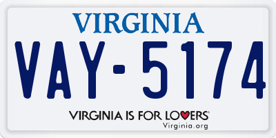 VA license plate VAY5174