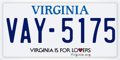 VA license plate VAY5175