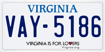 VA license plate VAY5186