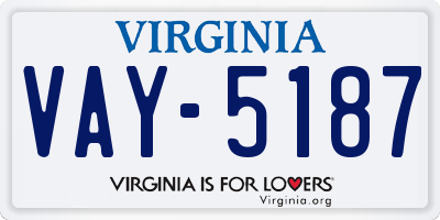 VA license plate VAY5187