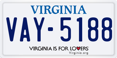 VA license plate VAY5188