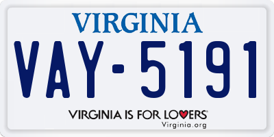 VA license plate VAY5191