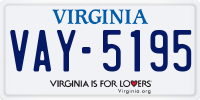 VA license plate VAY5195