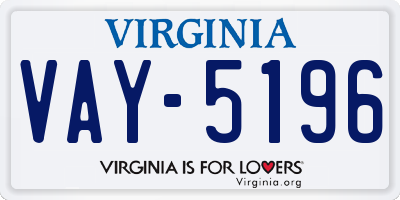 VA license plate VAY5196