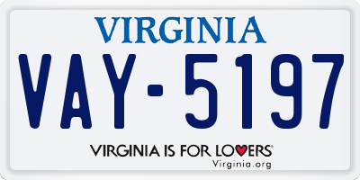 VA license plate VAY5197