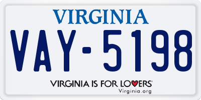 VA license plate VAY5198