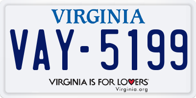 VA license plate VAY5199