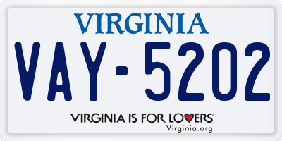 VA license plate VAY5202