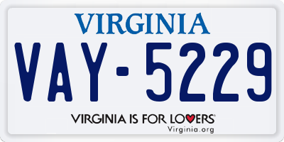 VA license plate VAY5229