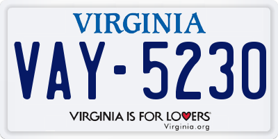VA license plate VAY5230