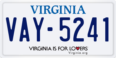 VA license plate VAY5241
