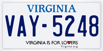 VA license plate VAY5248