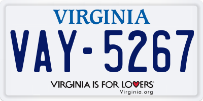 VA license plate VAY5267