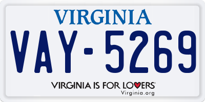 VA license plate VAY5269