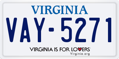 VA license plate VAY5271