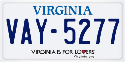 VA license plate VAY5277