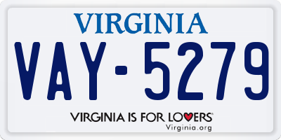 VA license plate VAY5279
