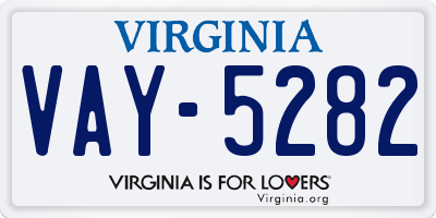 VA license plate VAY5282