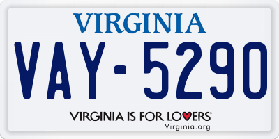 VA license plate VAY5290