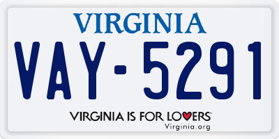 VA license plate VAY5291