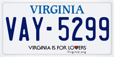 VA license plate VAY5299