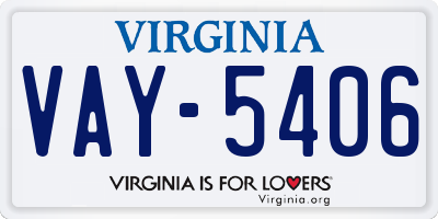 VA license plate VAY5406