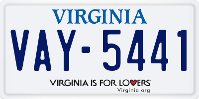VA license plate VAY5441