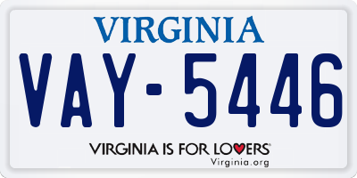 VA license plate VAY5446