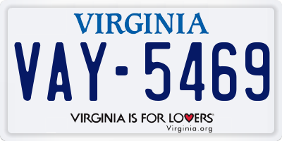 VA license plate VAY5469