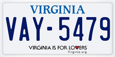 VA license plate VAY5479