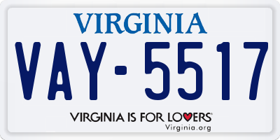 VA license plate VAY5517